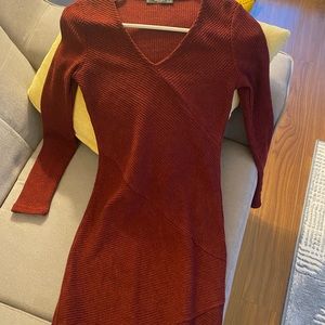 Red mini dress. Tight fit. Excellent quality.